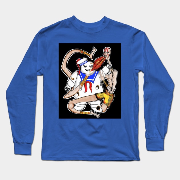 Stay Puft v.s Dhalsim Long Sleeve T-Shirt by speciezasvisuals